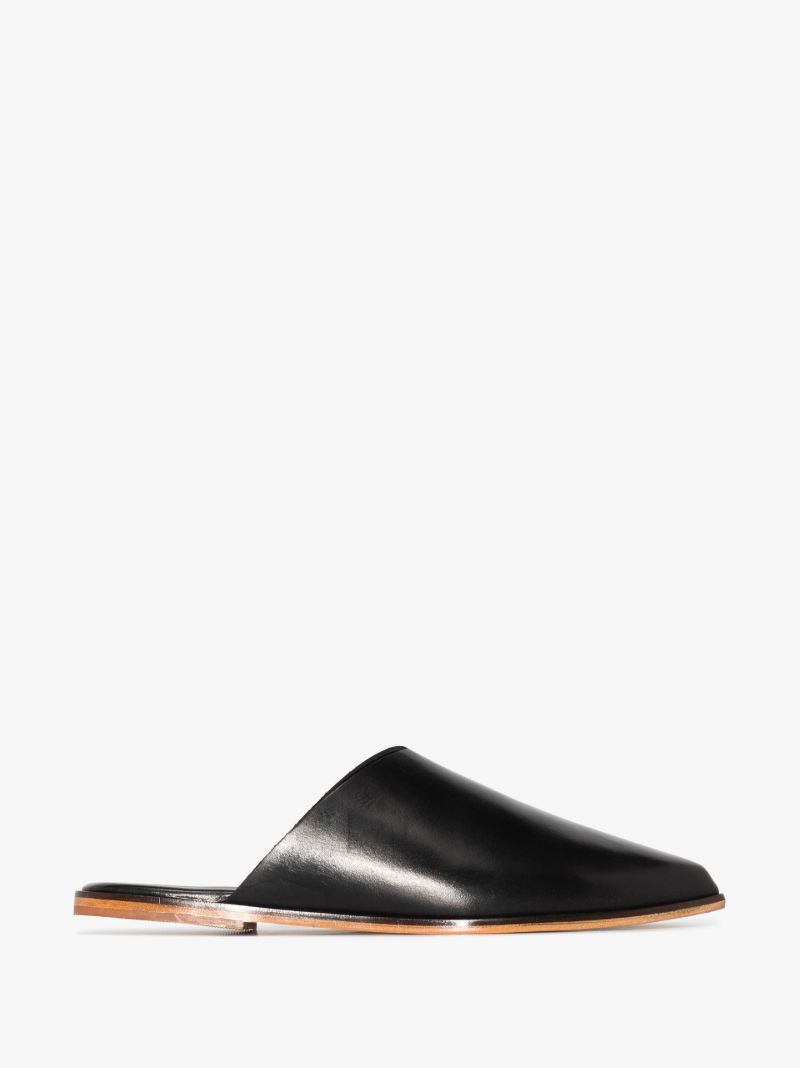 Black Zuri Leather Mules