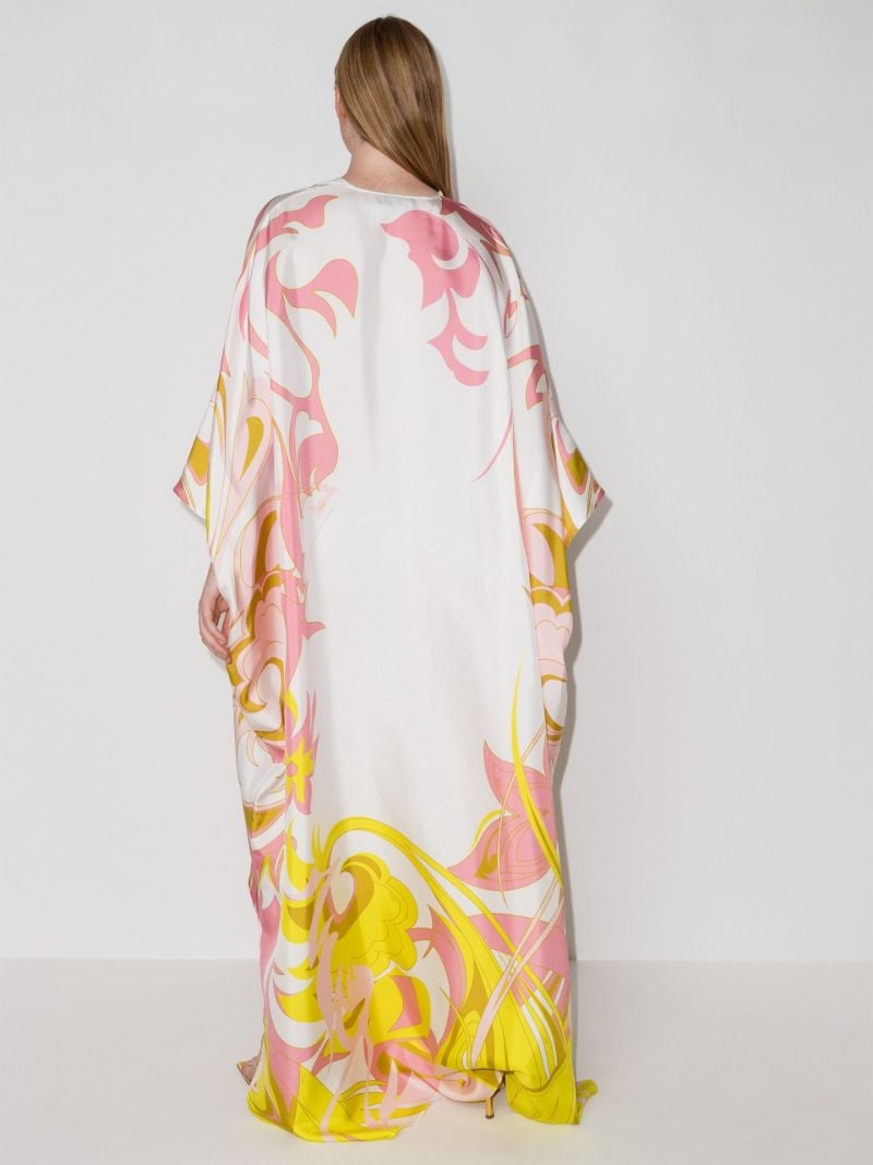 X Ramadan Dinamica Print Kaftan-style Silk Dress