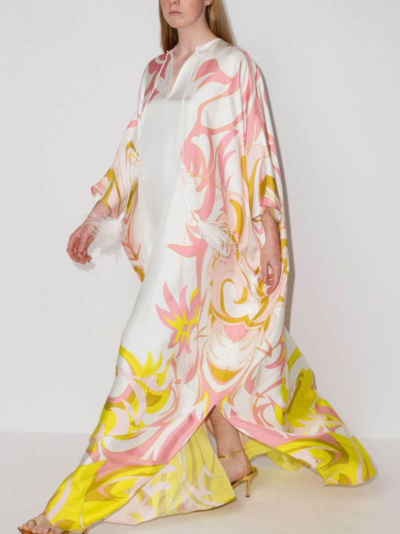 X Ramadan Dinamica Print Kaftan-style Silk Dress