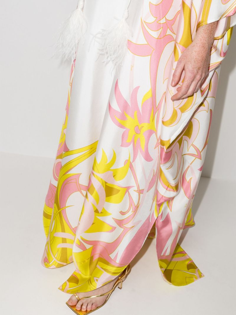 X Ramadan Dinamica Print Kaftan-style Silk Dress