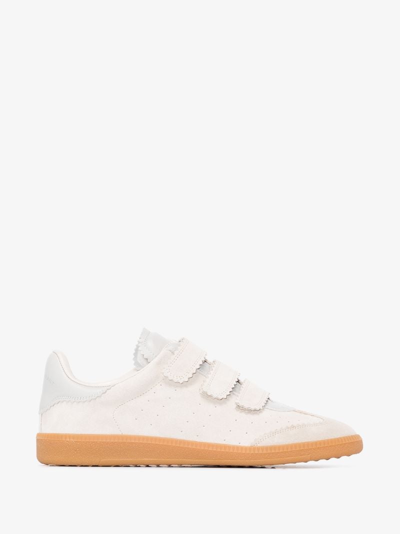 White Beth Low-top Velcro Sneakers
