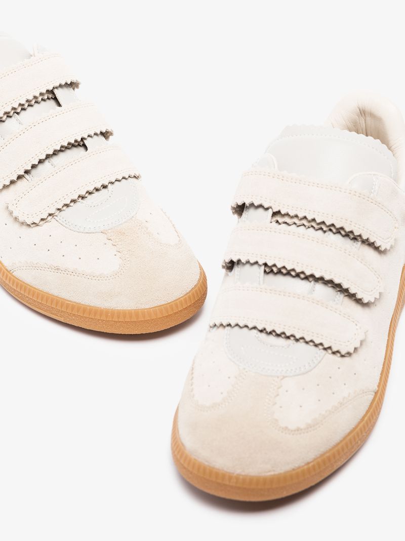 White Beth Low-top Velcro Sneakers