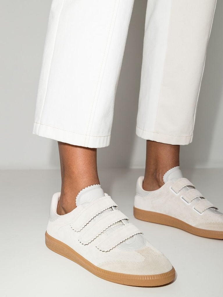 White Beth Low-top Velcro Sneakers