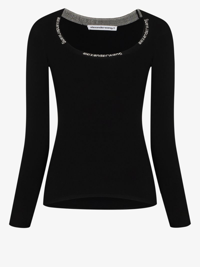 Logo Embroidered Long Sleeve T-shirt