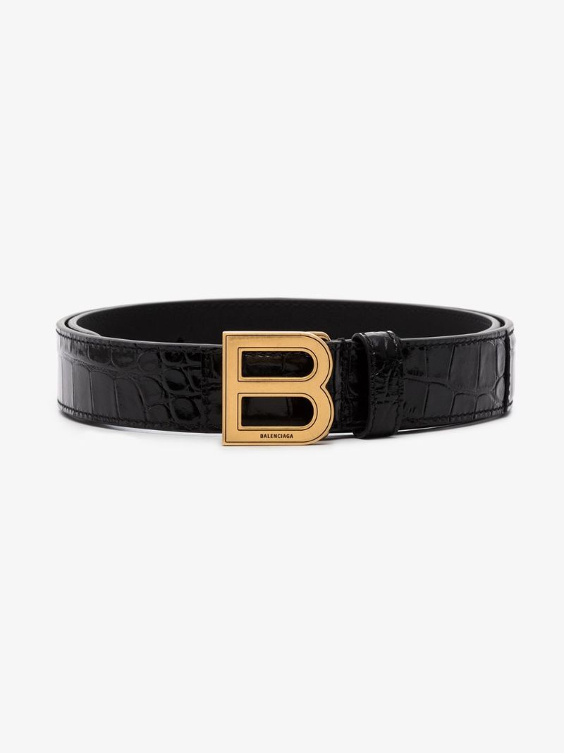 Crocodile Effect Hourglass Buckle Belt