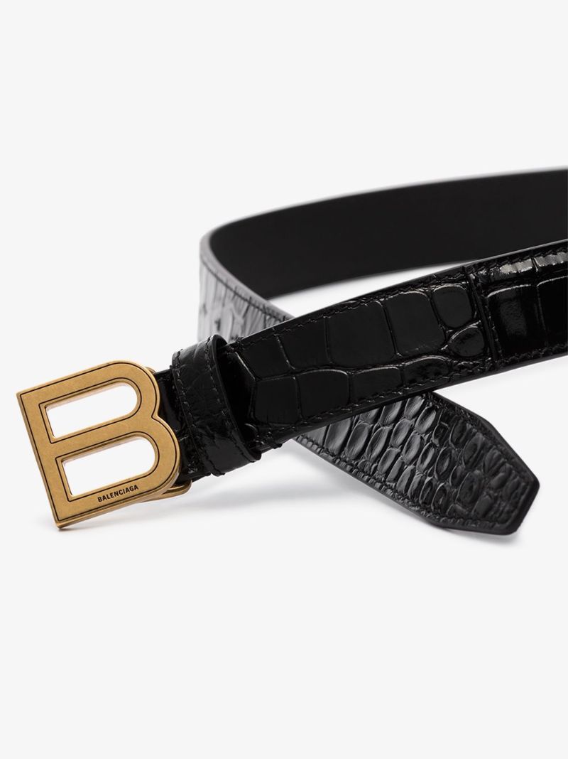 Crocodile Effect Hourglass Buckle Belt