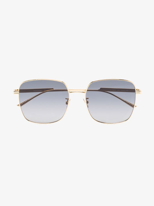 Gold Tone Square Frame Sunglasses