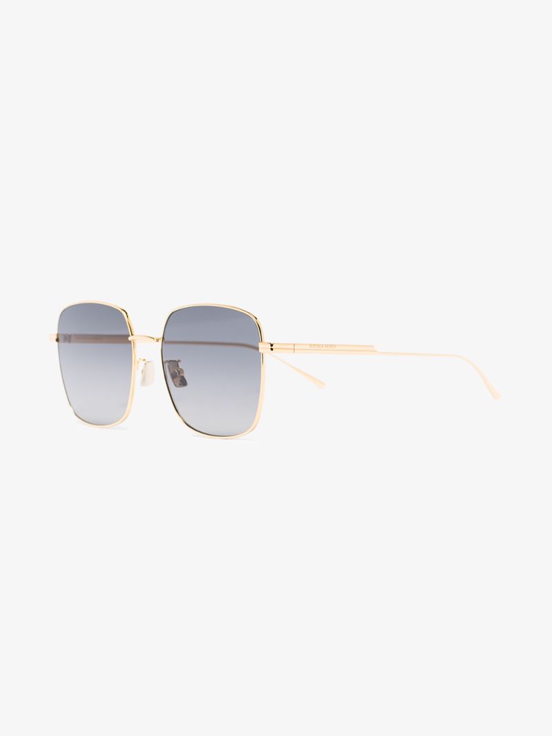 Gold Tone Square Frame Sunglasses