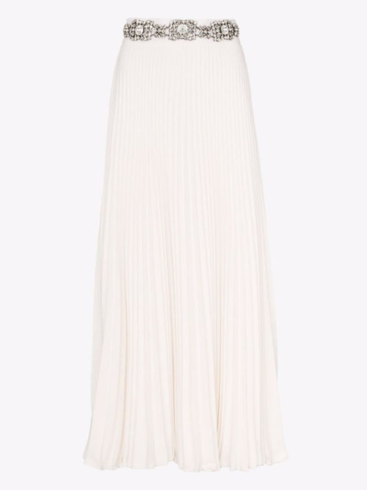 Crystal Pleated Midi Skirt
