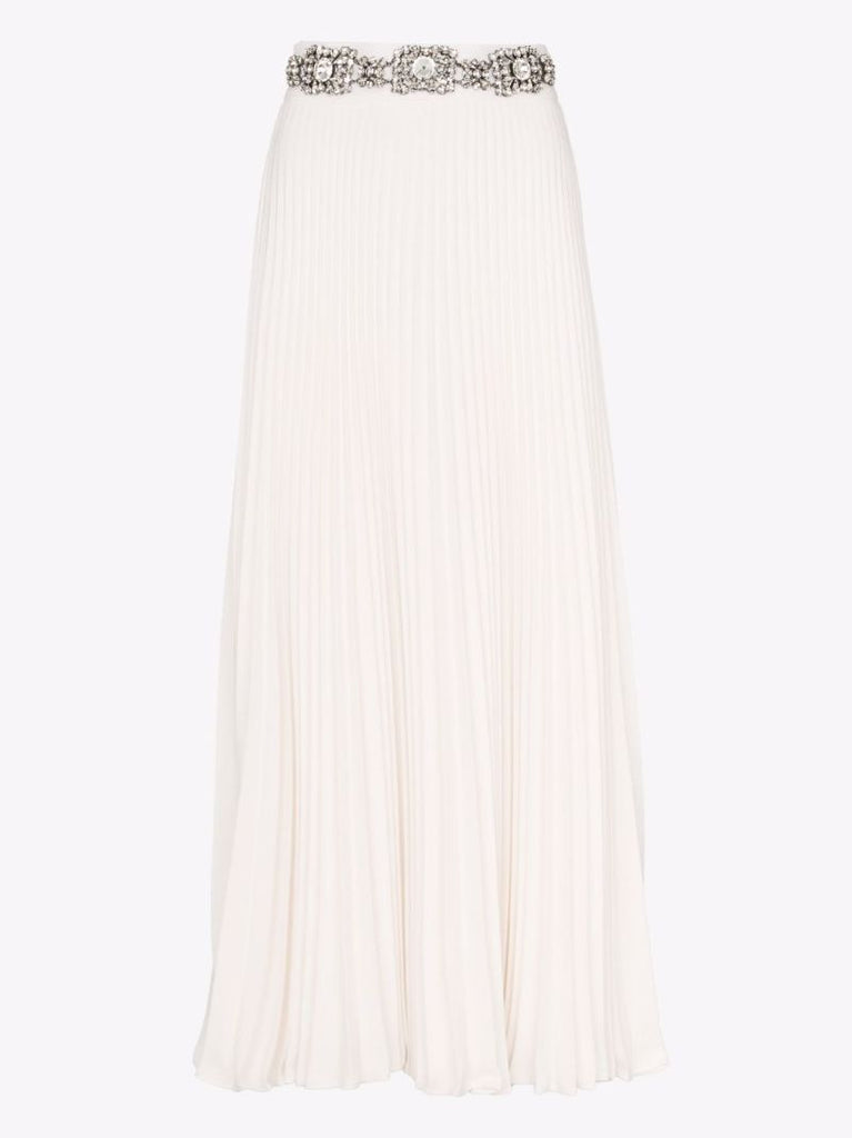 Crystal Pleated Midi Skirt