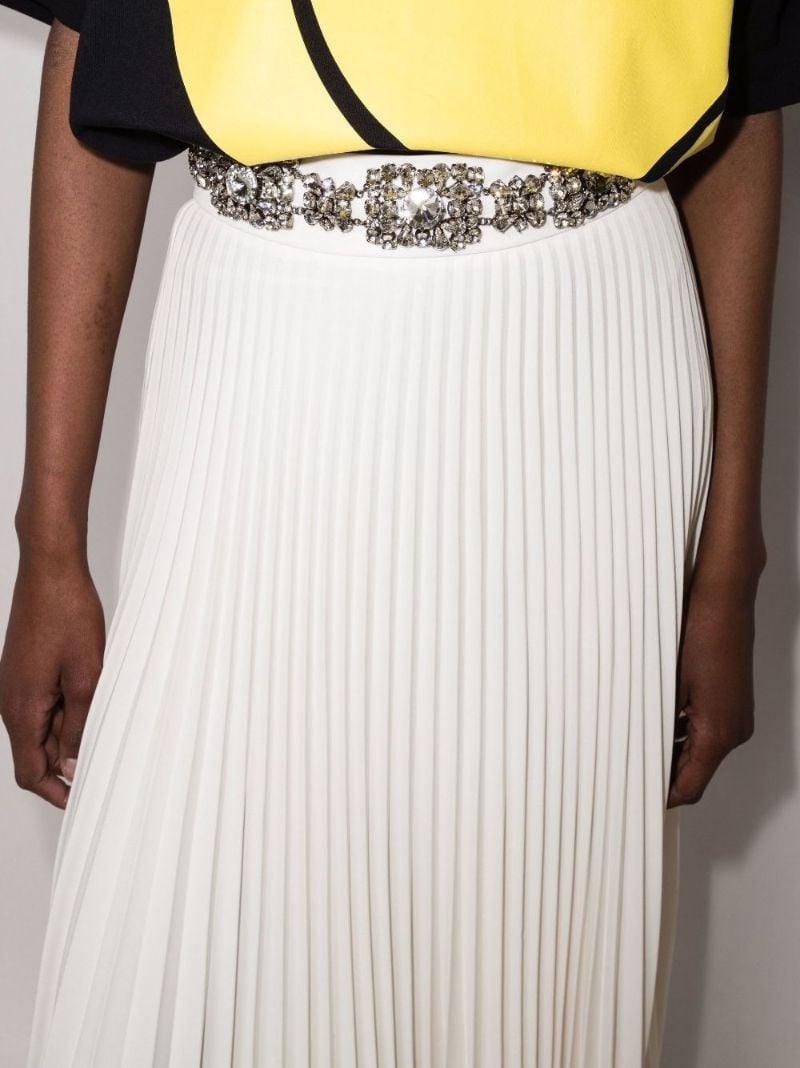 Crystal Pleated Midi Skirt