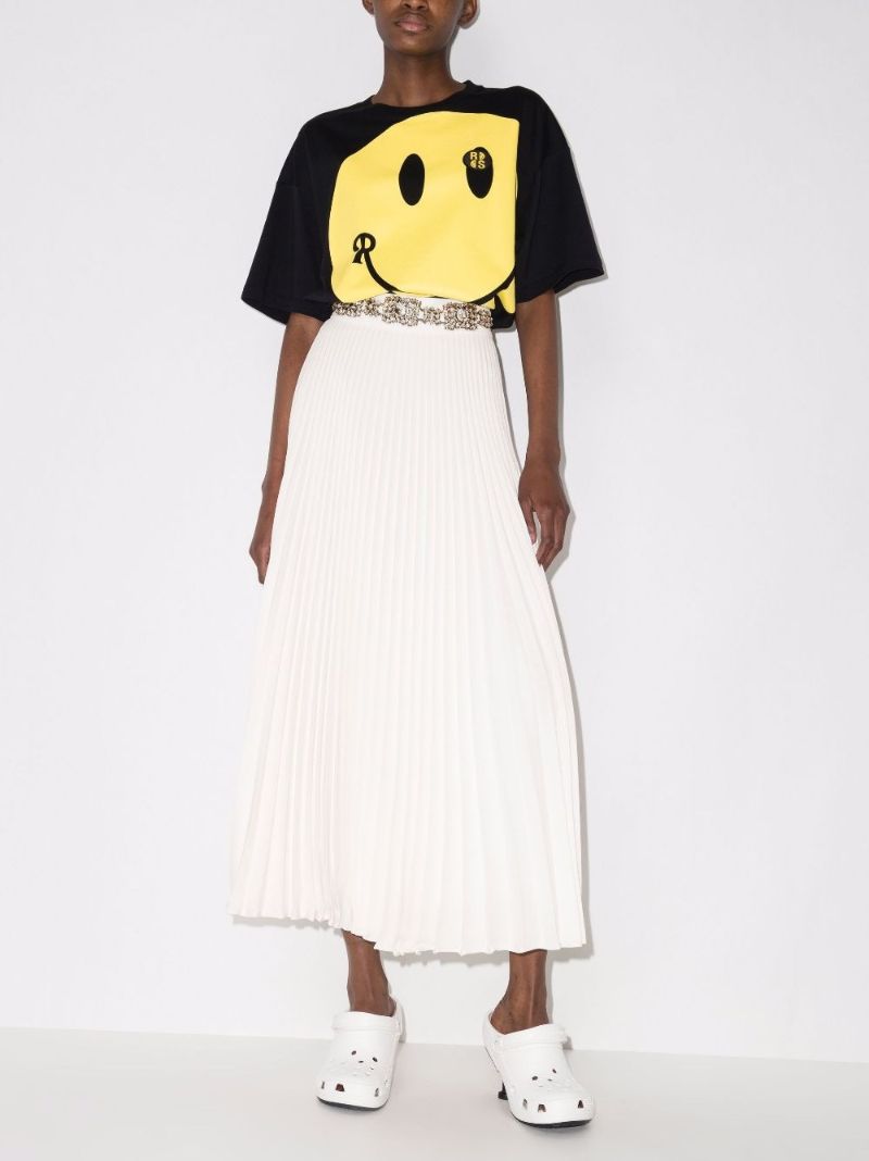 Crystal Pleated Midi Skirt
