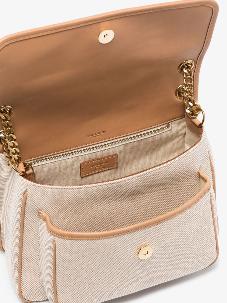 Neutral Niki Medium Canvas Shoulder Bag