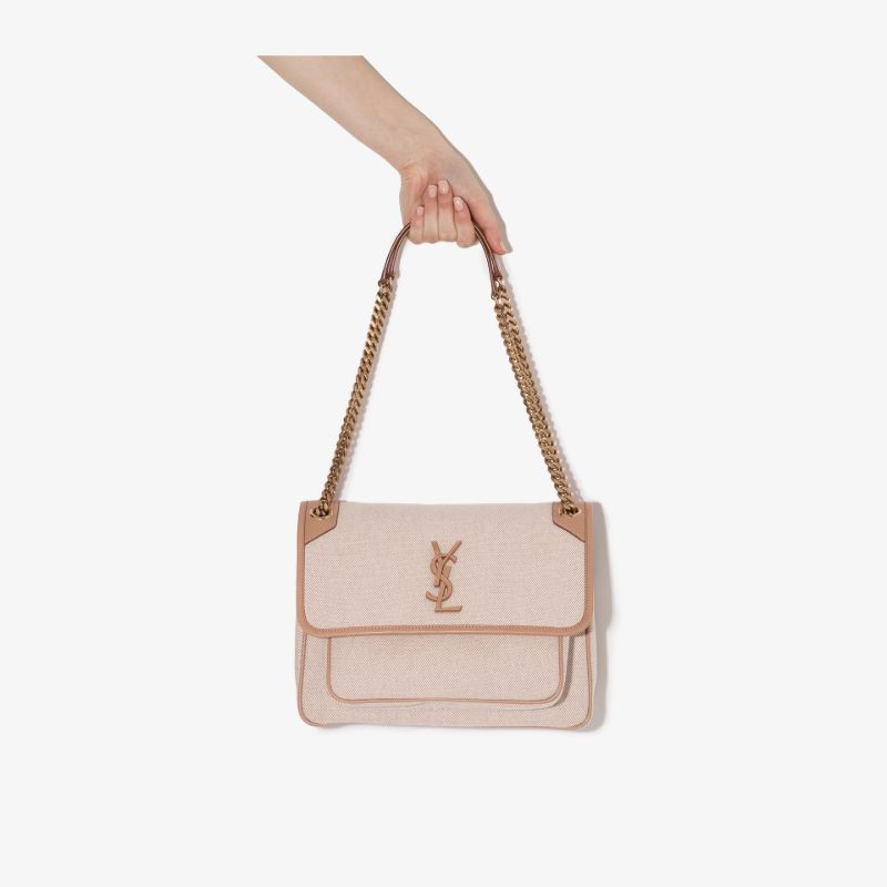 Neutral Niki Medium Canvas Shoulder Bag