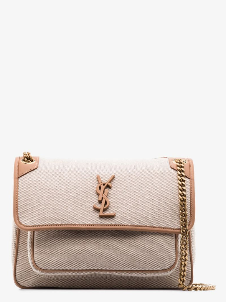 Neutral Niki Medium Canvas Shoulder Bag