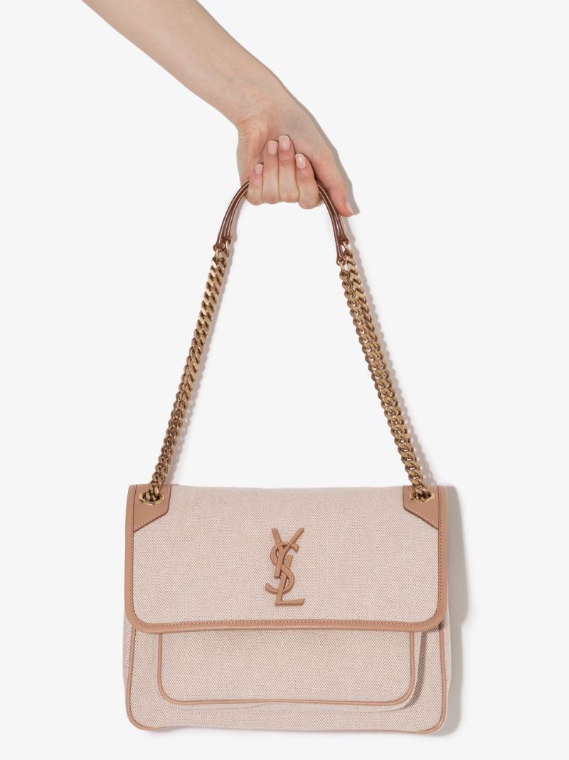 Neutral Niki Medium Canvas Shoulder Bag