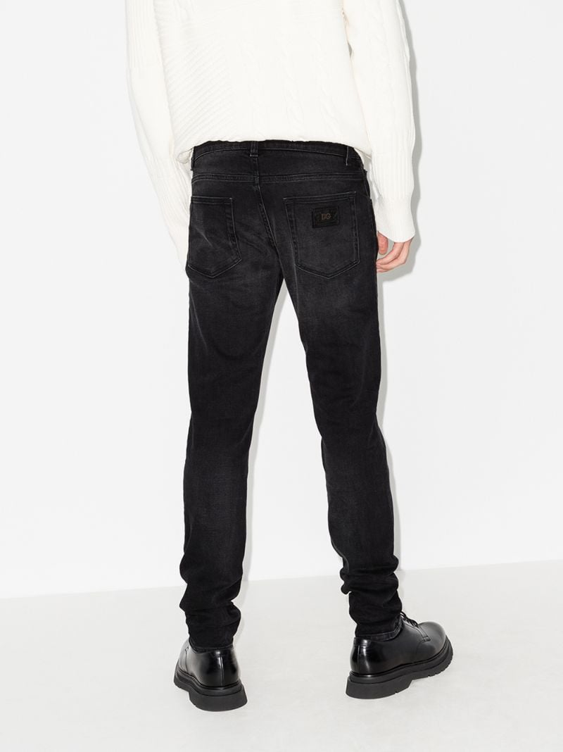 Faded Wash Straight Leg Jeans