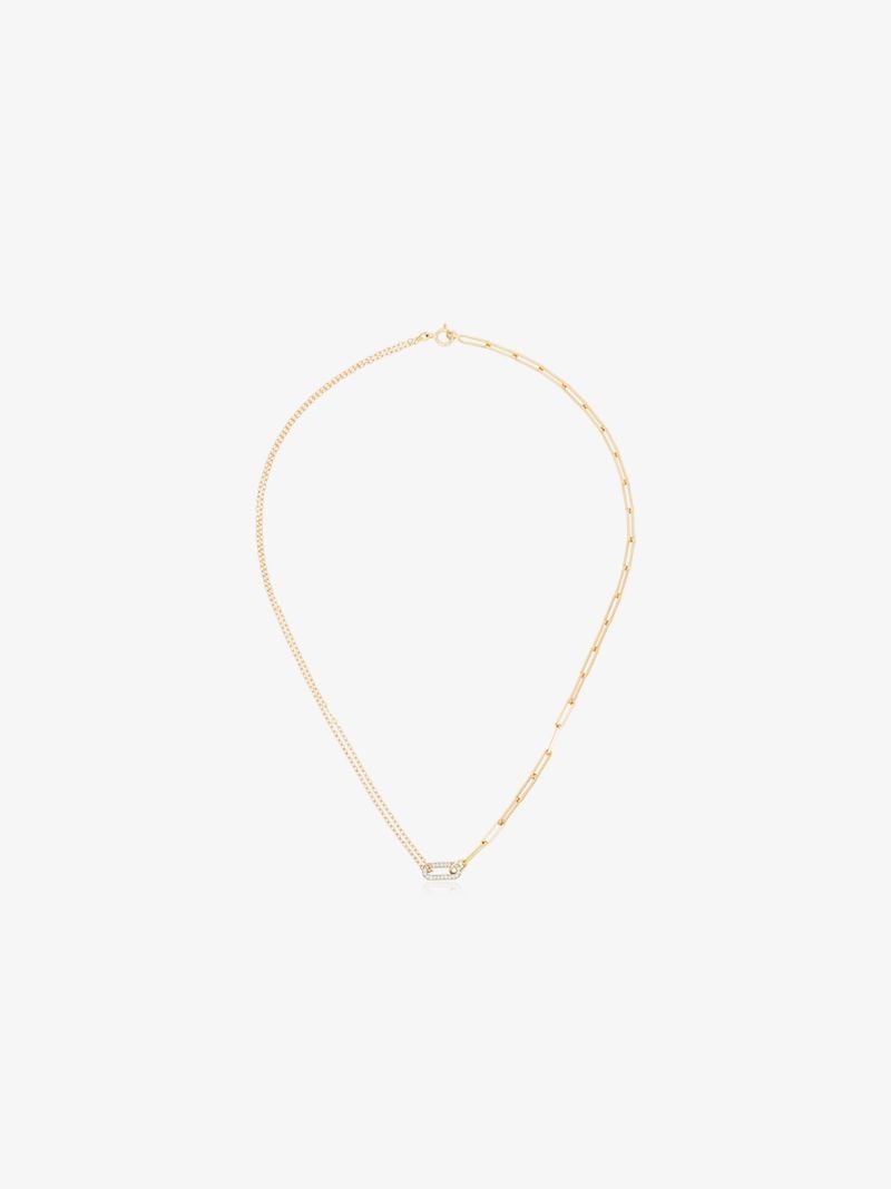 18k Yellow Gold Diamond Link Choker Necklace
