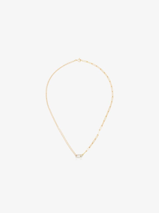 18k Yellow Gold Diamond Link Choker Necklace