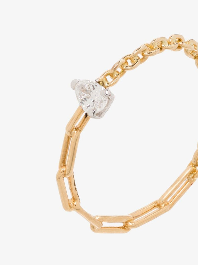 18k Yellow Gold Mixed Chain Diamond Ring