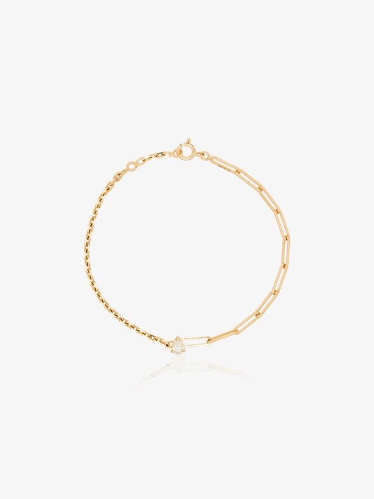 18kt Yellow Gold Mixed-chain Diamond Bracelet