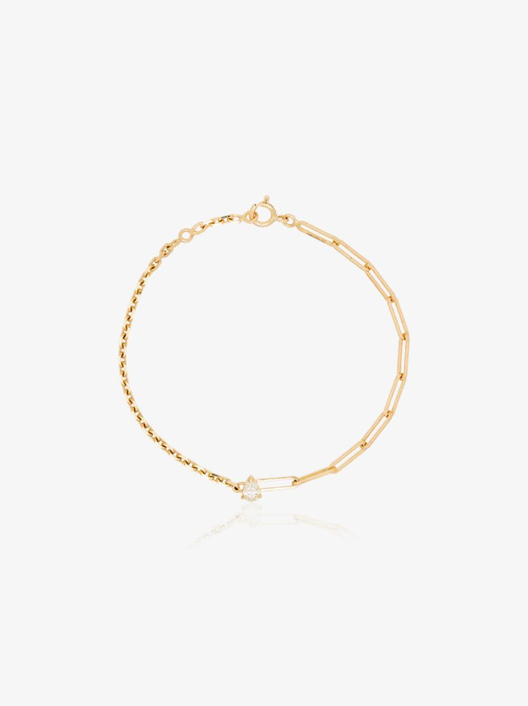 18kt Yellow Gold Mixed-chain Diamond Bracelet