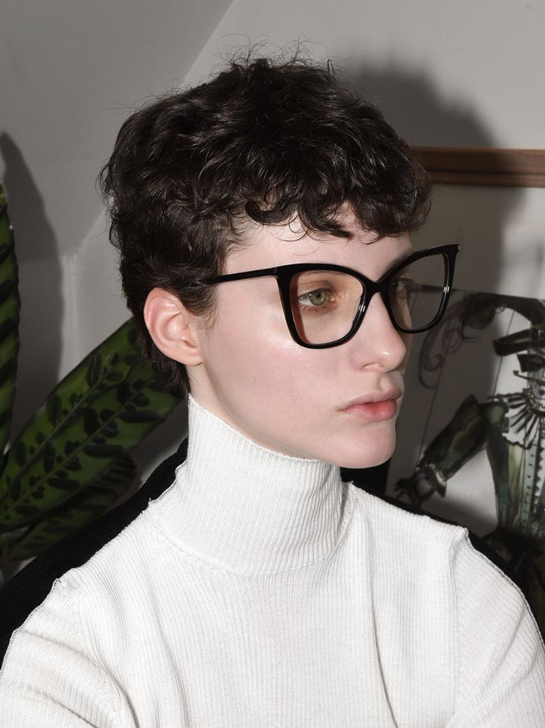 Black 386 Cat Eye Optical Glasses