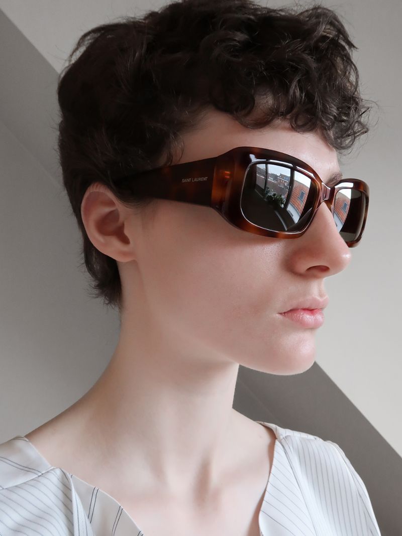 Brown Rectangular Tortoiseshell Sunglasses