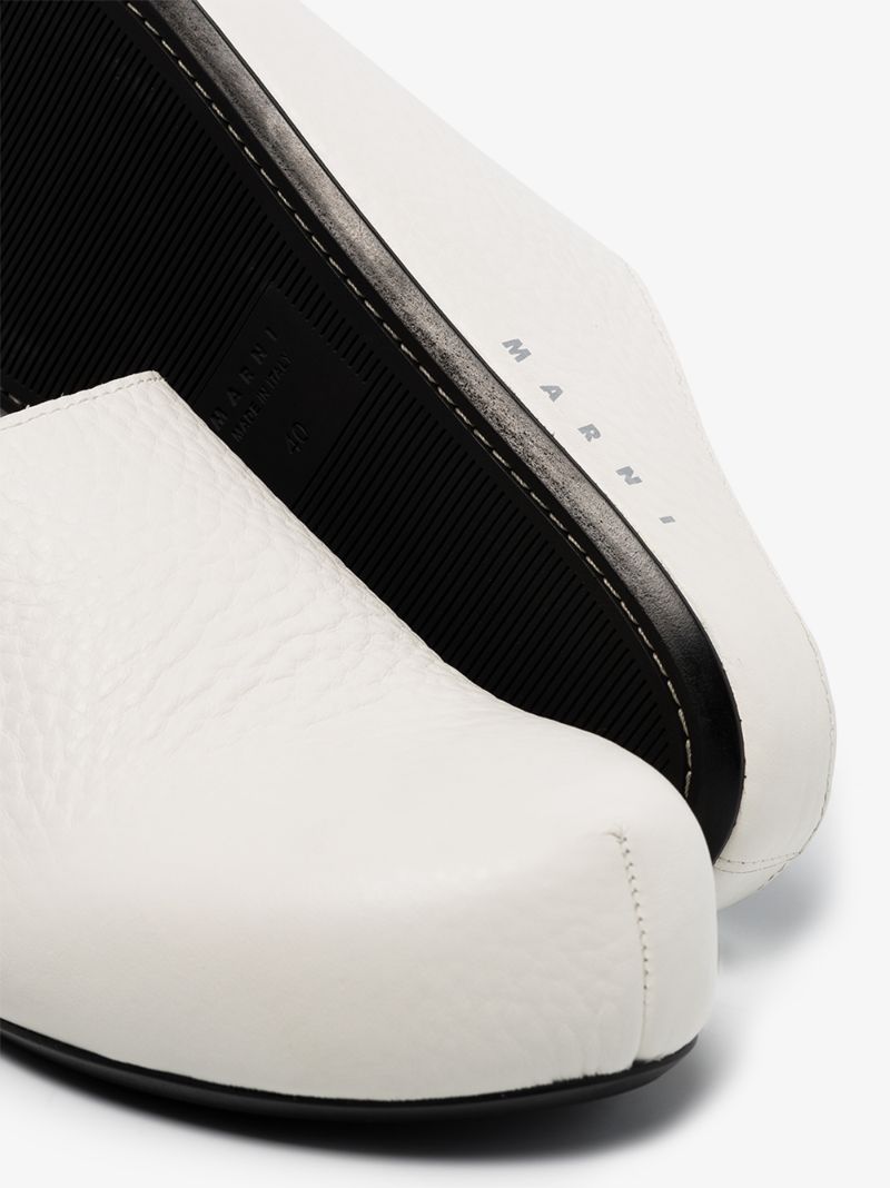 White Sabot Leather Mules