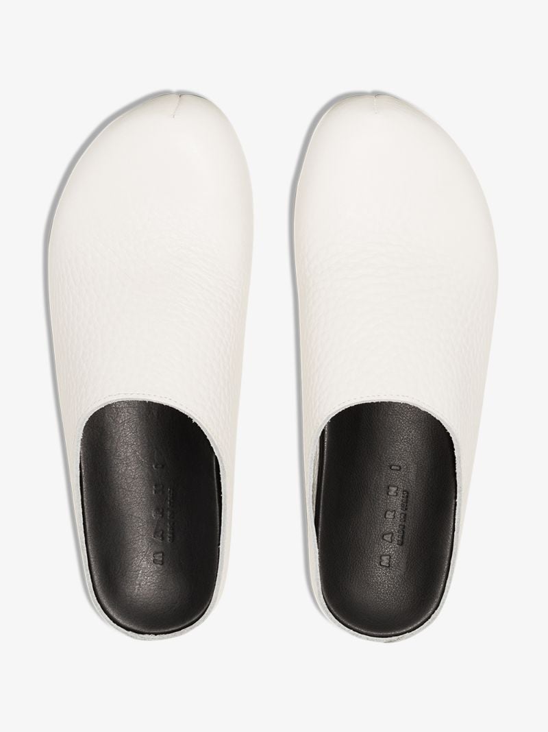 White Sabot Leather Mules