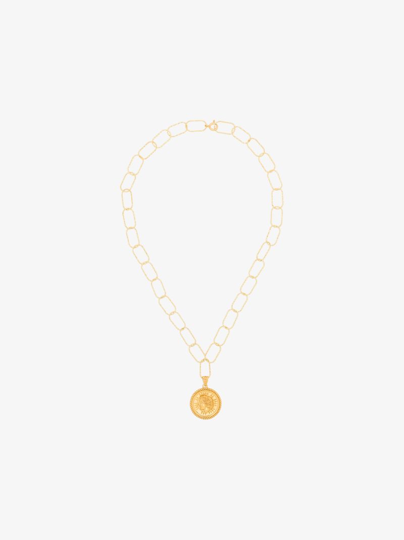 Gold-plated Helios Pendant Necklace