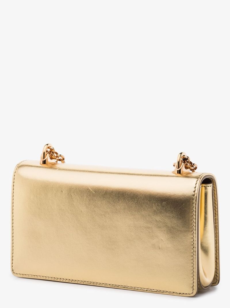 Gold Dg Girls Leather Cross Body Bag