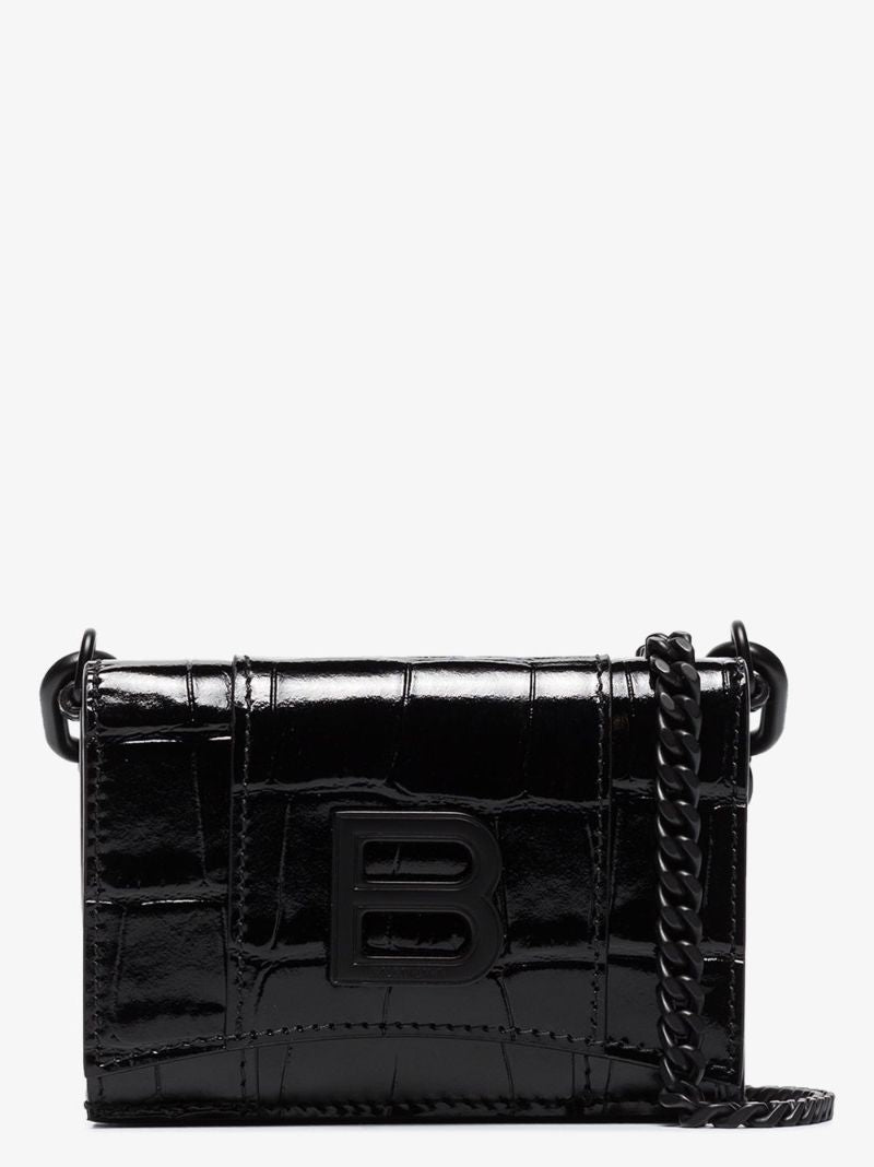 Crocodile Effect Hourglass Crossbody Bag