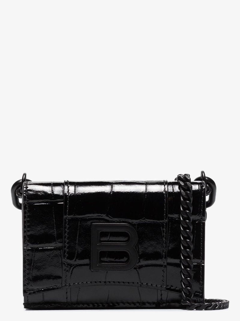 Crocodile Effect Hourglass Crossbody Bag