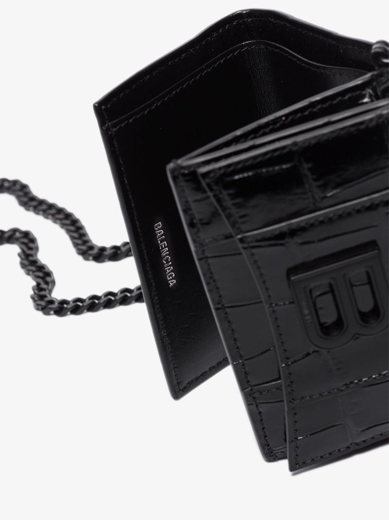 Crocodile Effect Hourglass Crossbody Bag