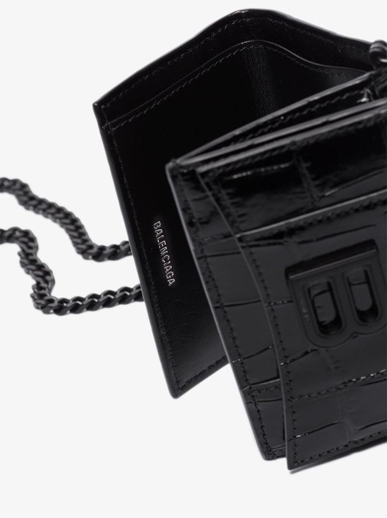 Crocodile Effect Hourglass Crossbody Bag