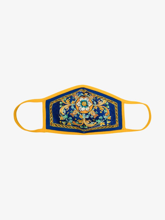 Yellow Majolica Print Face Mask