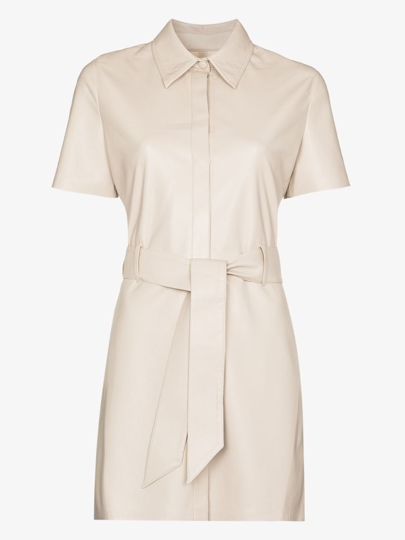 Halli Vegan Leather Mini Shirt Dress