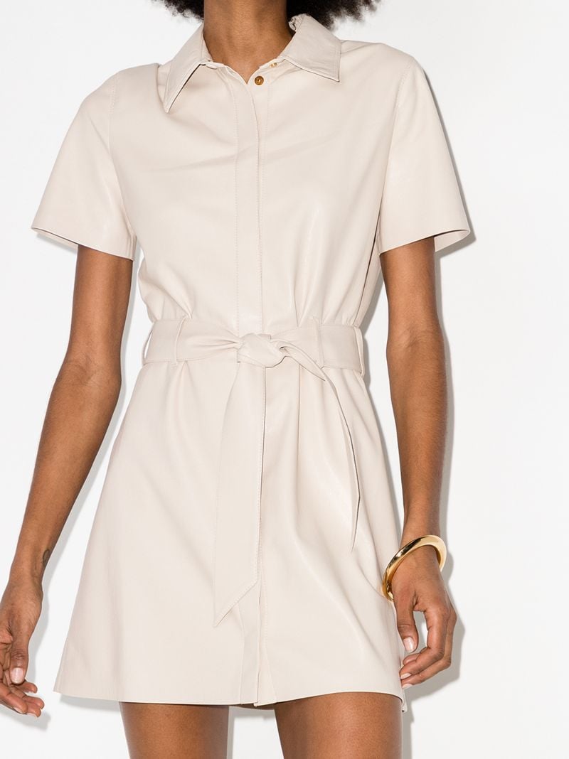 Halli Vegan Leather Mini Shirt Dress