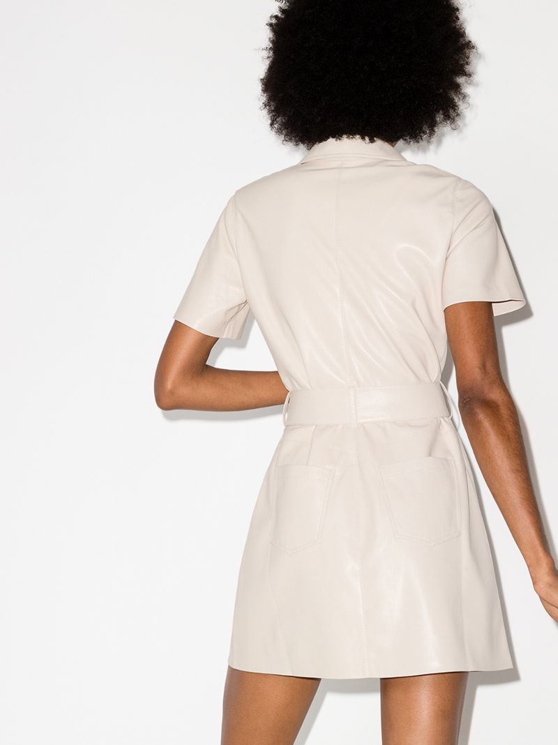 Halli Vegan Leather Mini Shirt Dress