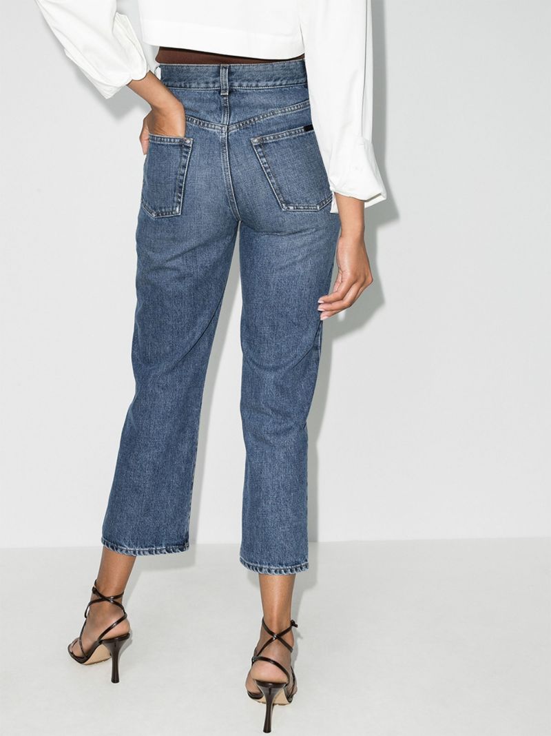 Blue '70s Straight Leg Cropped Jeans