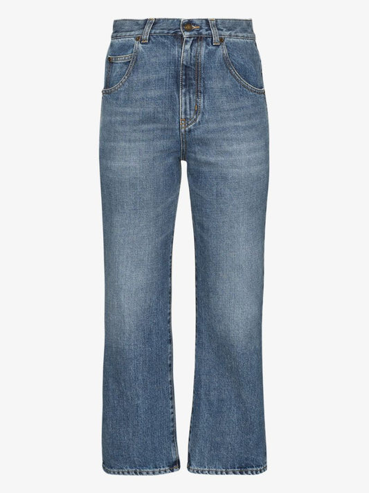 Blue '70s Straight Leg Cropped Jeans