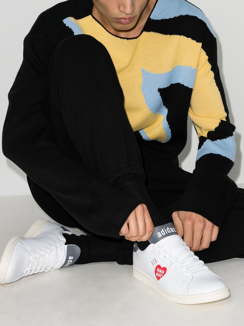 X Human Made White Stan Smith Leather Sneakers
