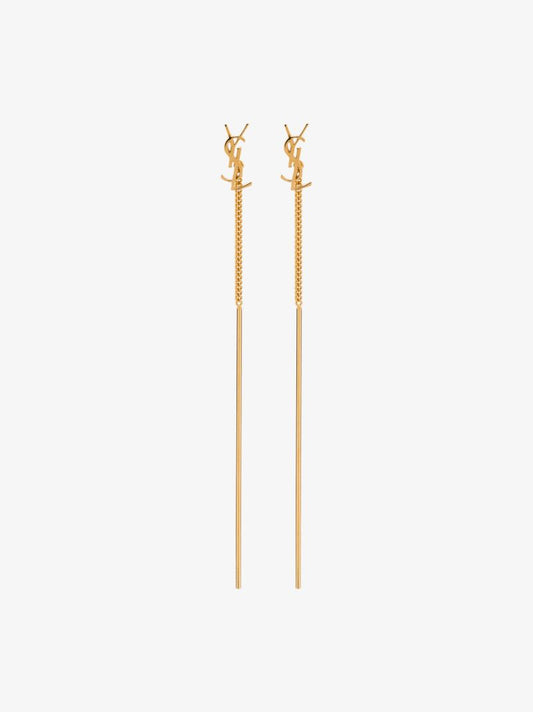 Gold-tone Opyum Monogram Threader Earrings