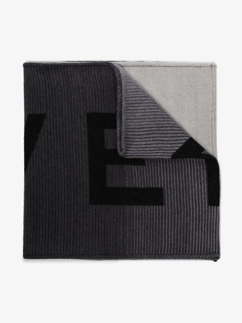 Black and Grey Logo Wool Scarf