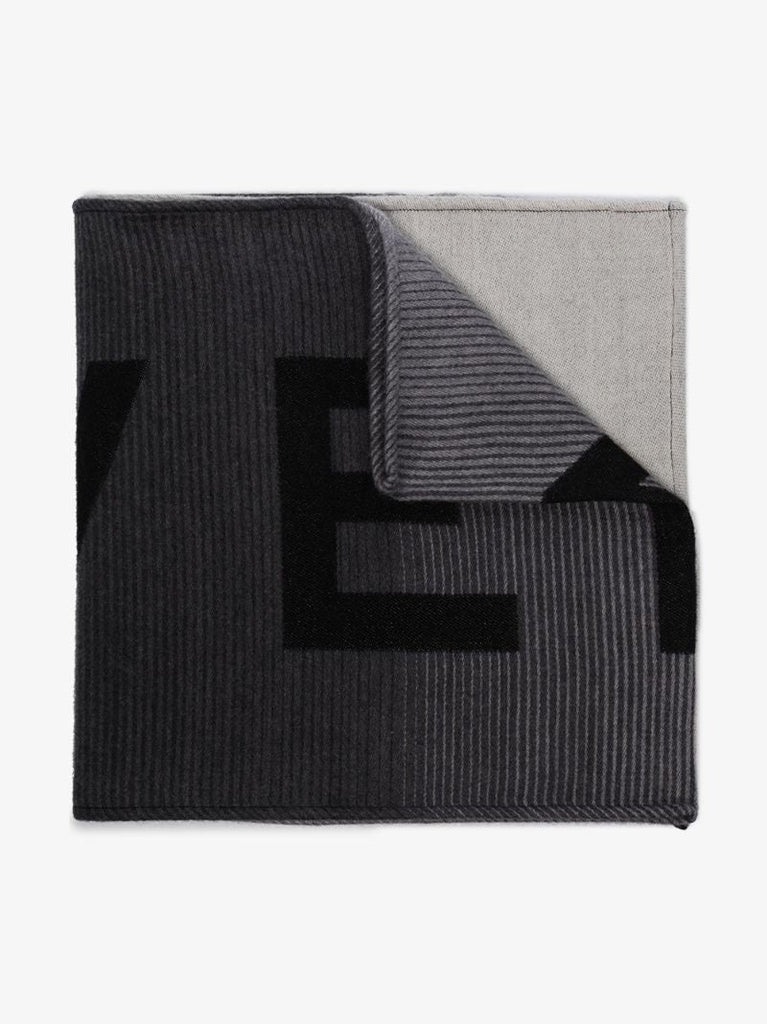 Black and Grey Logo Wool Scarf