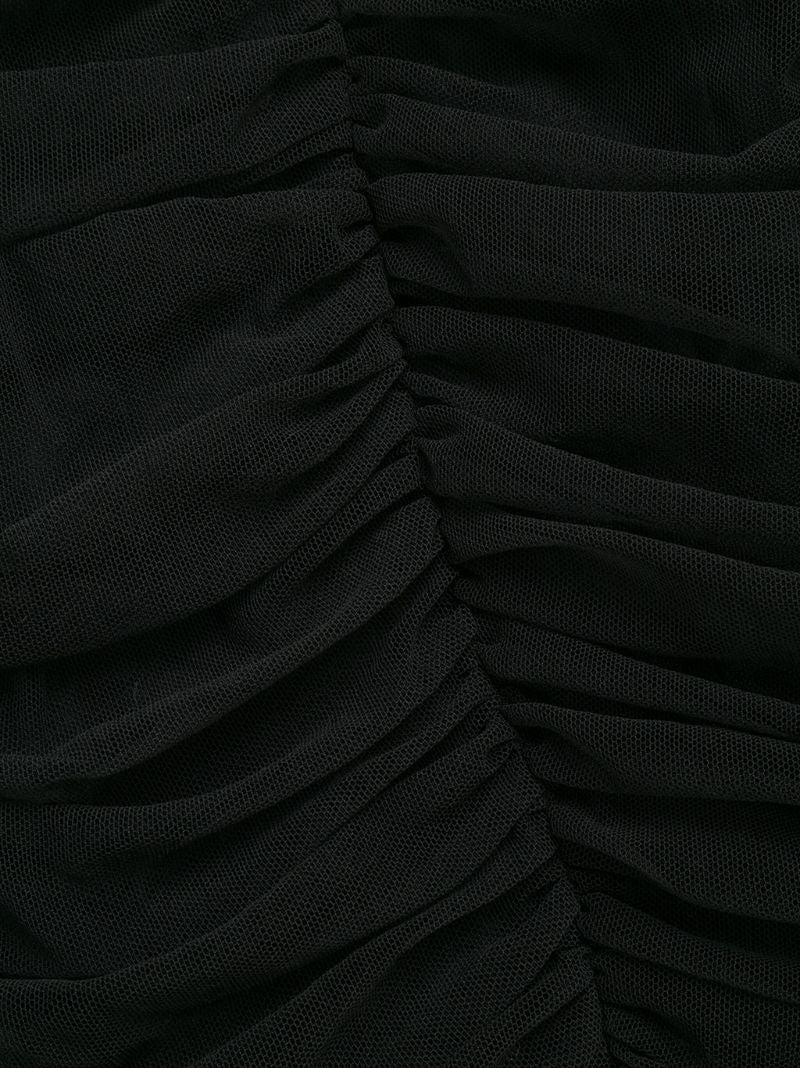 Black Draped Midi Dress
