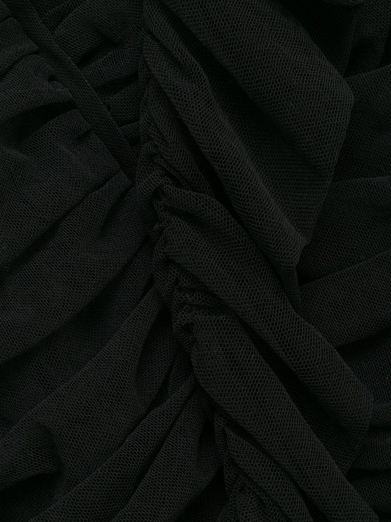 Black Draped Midi Dress