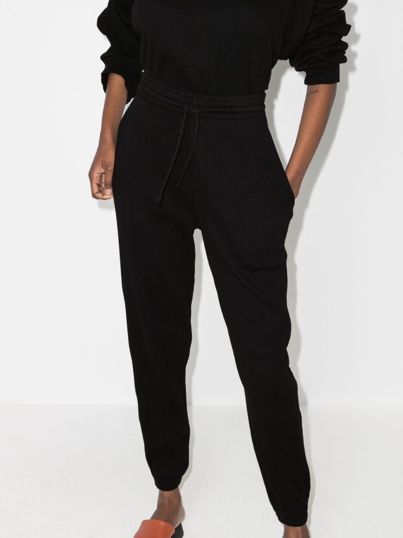 Black Ribbed Track Pants