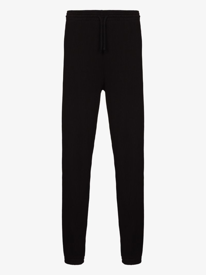 Black Ribbed Track Pants